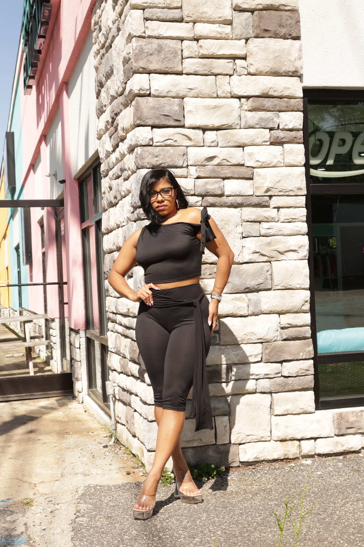 At The Stop Capris Pants Set