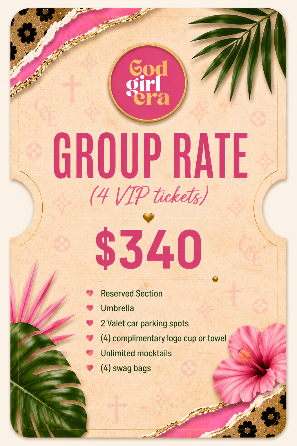 Group Rate Pool Party Tickets - 4 People